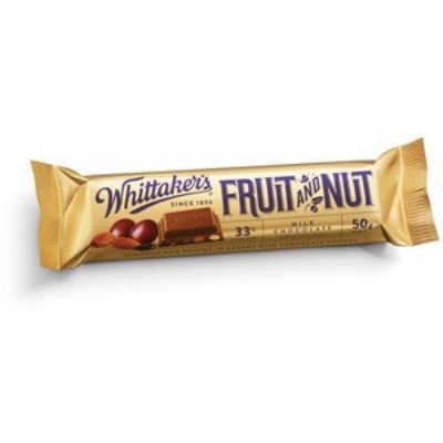 WHITTAKER'S Chunks Fruit & Nut 50gm Pack (36 units perCarton) (36 Units Per Carton)