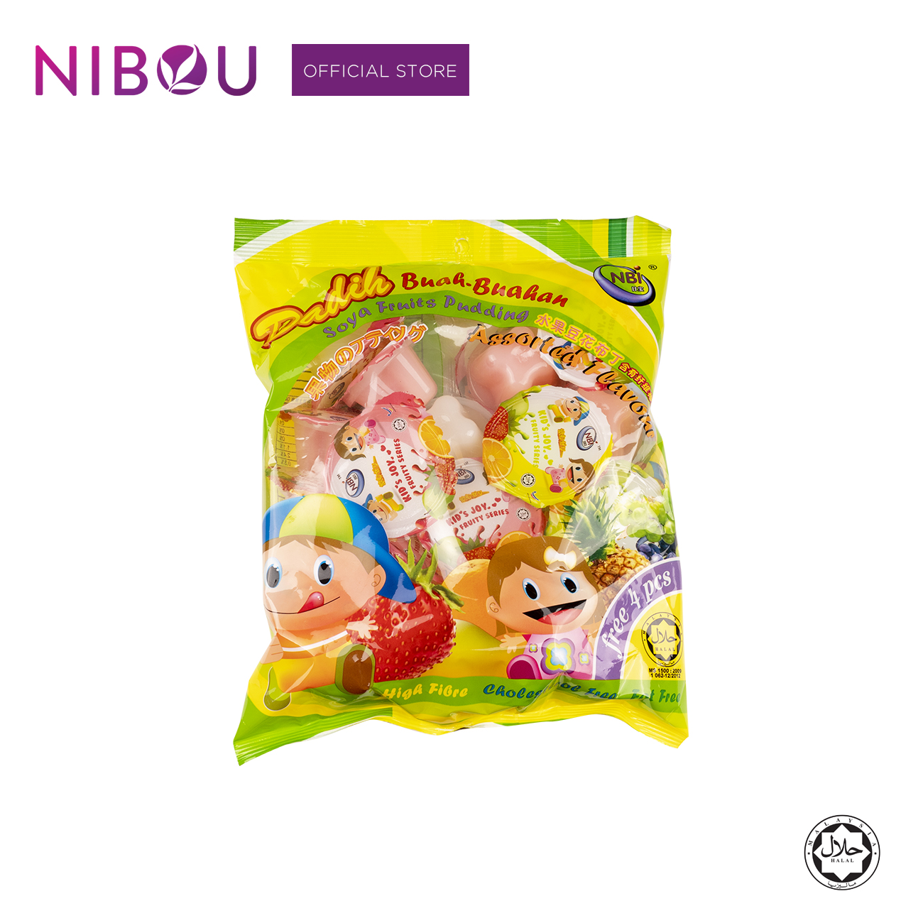 Nibou (NBI) DADIH Soya Fruits Pudding with Nata (Mix) (Free 4 Cups) (35gm x 16's x 15)