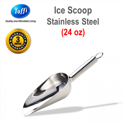 [TOFFI] 24oz Ice Cube Scoop  Beans Scoop  Flour  Sugar Stainless Steel (B2524)