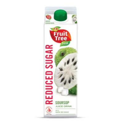 F&N Fruit Tree Fresh SOURSOP WITH NATA DE COCO Reduced Sugar 1 litre