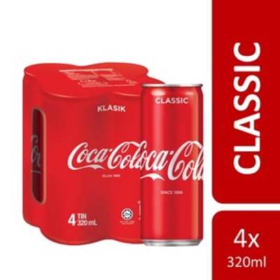 Coke KLASIK Canned 4 x 320 ml Soft Drink
