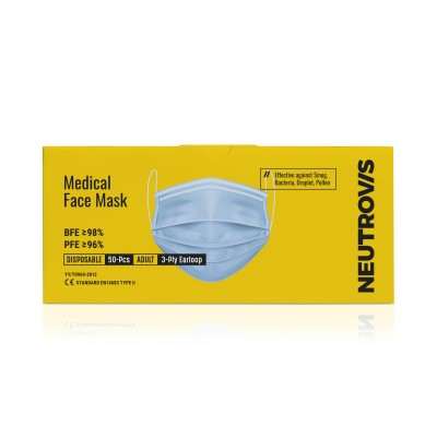 Neutrovis Basic Series 3-ply (50s box)  Adults - Sky Blue