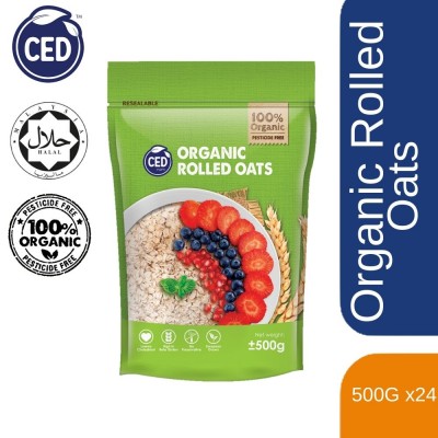 CED ORGANIC ROLLED OATS 500G X 24 (100% ORG DESIGN)