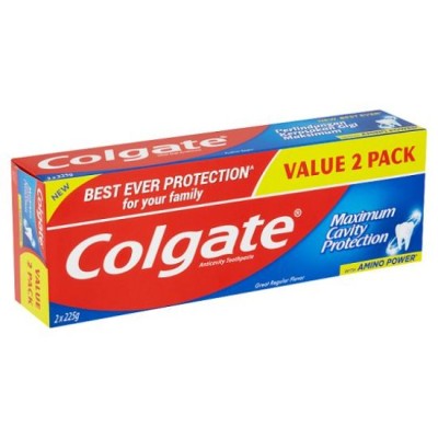 Colgate Maximum Cavity  Protection Great Regular Flavour Tooth Paste 225g x 2