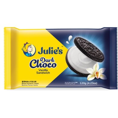 [PRE ORDER ONLY ETA 12-14 Working Days] Julie's Dark Choco Vanilla Sandwich 120g