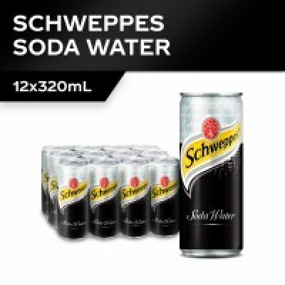 [PRE ORDER ONLY ETA 12-14 Working Days] Schweppes Soda Water Can 320ml x 12
