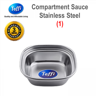 [TOFFI]  1 Compartment Sauce Plate Stainless Steel (K4301)