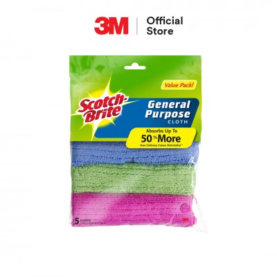 3M Scotch-Brite General Purpose Microfiber Cloth Value Pack (5 Pcs Pack)