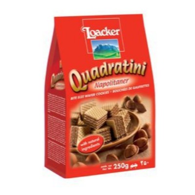 LOACKER Quadratini Napolitaner 250gm Pack (18 Units Per Carton)