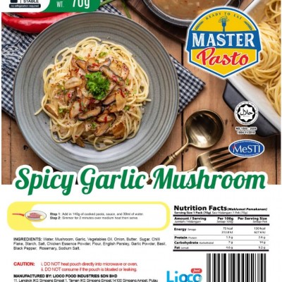 [HALAL - Lioco Food] Spicy Garlic Mushroom Paste (Ready To Eat - Marketplace Harian) (48 box per Carton)