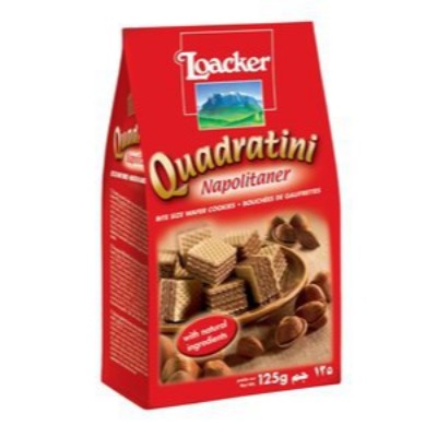 LOACKER Quadratini Napolitaner 125gm Pack (12 Units Per Carton)