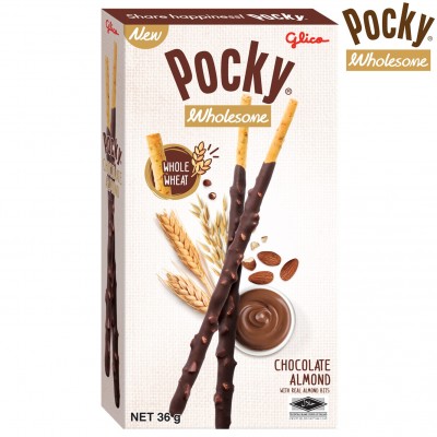 POCKY Wholesome Chocolate Almond  36gm pack ( 10 packs per carton )
