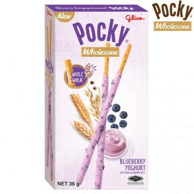 POCKY Wholesome Blueberry Yogurt 36gm pack ( 10 packs per carton )