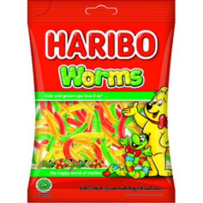 HARIBO Gummies Worms 80gm Pack (24 Units Per Carton)