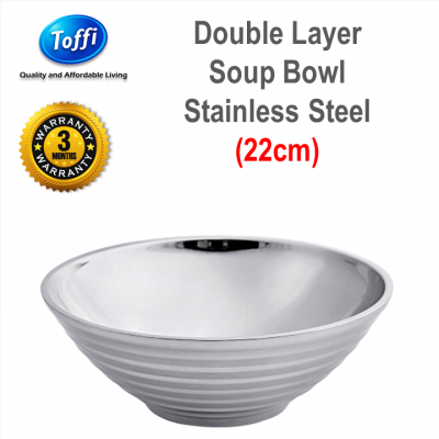 [TOFFI] 22cm 2 Layer Bowl Stainless Steel (K6122)