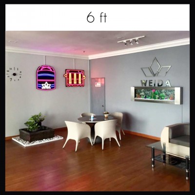 6FT Stainless Steel Series - Wall Mounted Aquarium