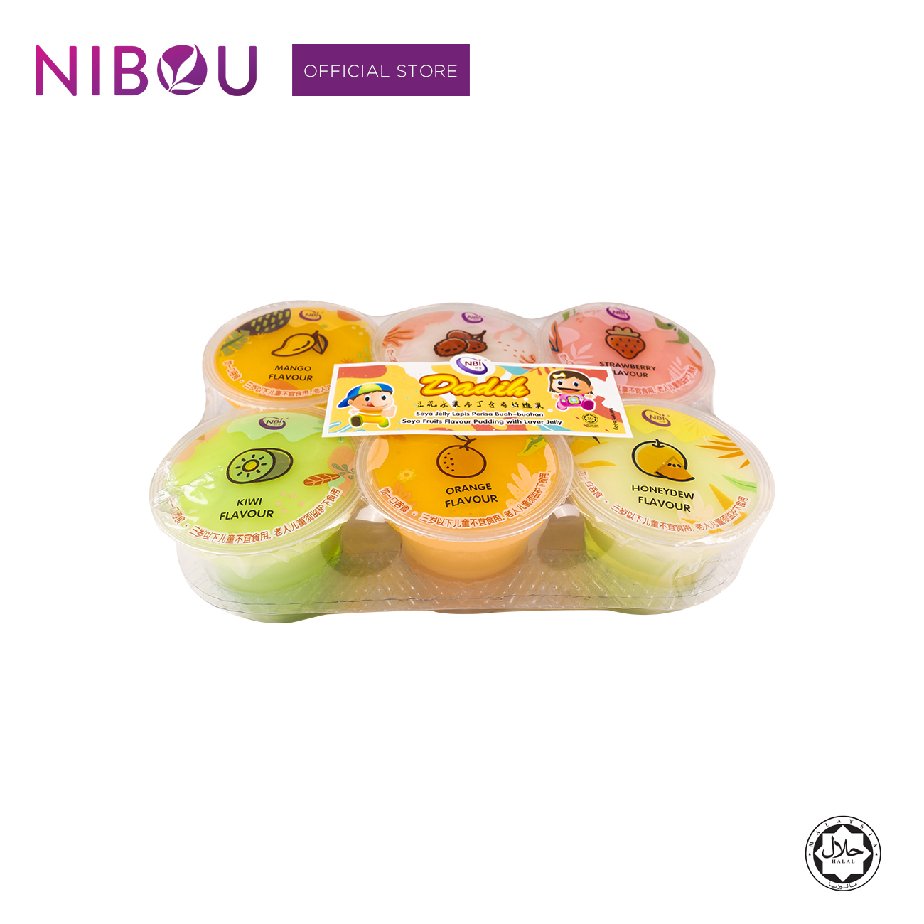 Nibou (NBI) Soya Fruits with Layer Jelly Assorted 1 (110gm x 6's x 16)