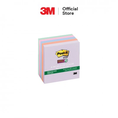 3M Post-it Recycled Super Sticky Notes Cube 3x3 (90s x 5 Pads) Bali