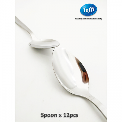[TOFFI] Dessert Spoon Stainless Steel (12 Pcs  Pack) (F4103)