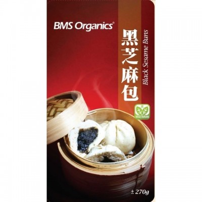 BMS Organics - Black Sesame Buns (Frozen) (9 Pcs Pkt) (270g)