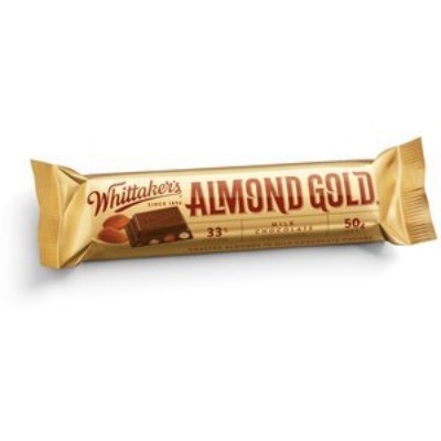 WHITTAKER'S Chunks Almond Gold 50gm Pack (36 units perCarton) (36 Units Per Carton)