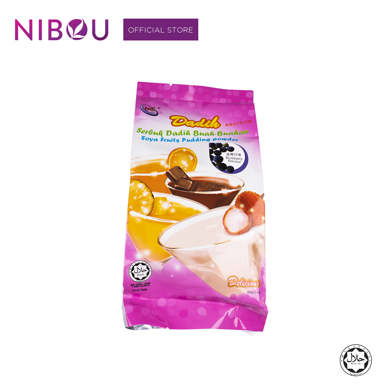Nibou (NBI) DADIH Soya Fruits Blueberry Pudding Powder (380gm X 24)