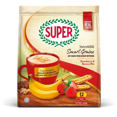 [PRE ORDER ONLY ETA 12-14 Working Days] SUPER NUTREMILL SMARTGRAINS STRAWBERRY & BANANA BITS 35GX12SAX24P CLS
