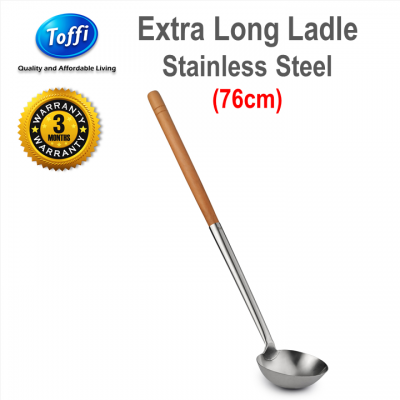 [TOFFI]  79cm Extra Long Ladle Stainless Steel Wooden Handle (K2016)