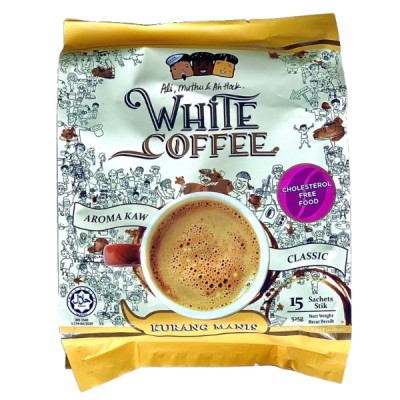 Ali, Muthu & Ah Hock LESS SUGAR 3 in 1 White Coffee 35g x 15s
