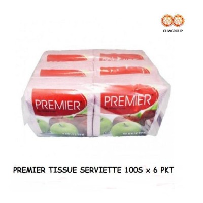 Premier SERVIETTE Tissue 100s x 6 packs