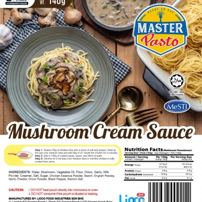 [HALAL - Lioco Food] Mushroom Cream Paste (Ready To Eat - Marketplace Harian)(24 Pack Per Outer)