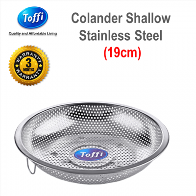 [TOFFI] 19cm Shallow Colander Stainless Steel (K8619)