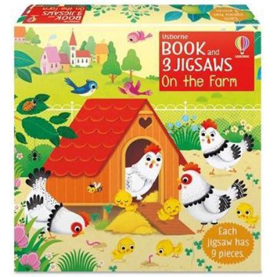 Usborne Book and 3 Jigsaws on the  Farm ISBN: 9781474988896