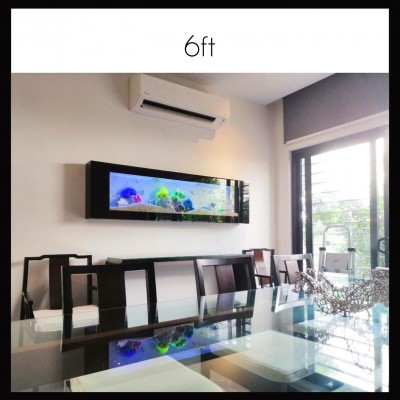 6FT Crystal Black Series - Wall Mounted Aquarium
