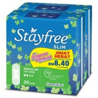 [PRE ORDER ONLY ETA 12-14 Working Days] STAYFREE SLIM NON-WING 20S TP
