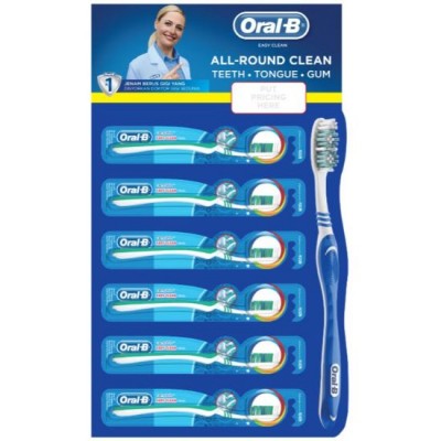 [PRE ORDER ONLY ETA 12-14 Working Days] ORAL-B EASY CLEAN HANGPACK 6 X 1S