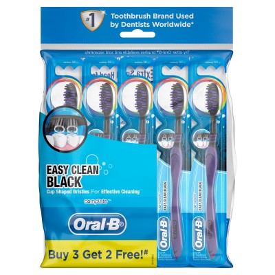 [PRE ORDER ONLY ETA 12-14 Working Days] ORAL-B COMPLETE EASY CLEAN BLACK 5S POLYBAG
