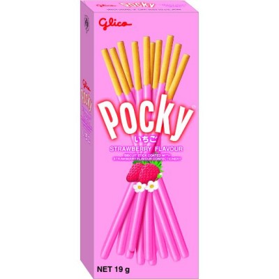 POCKY Strawberry 19gm pack ( 10 packs per carton )