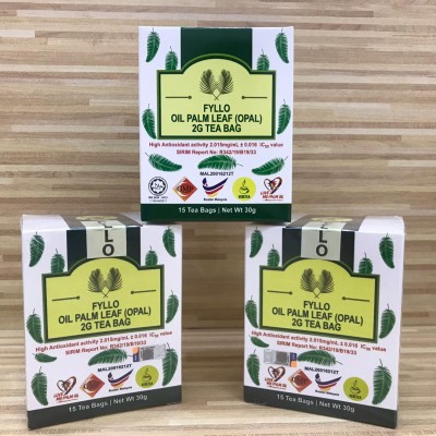 Fyllo Oil Palm Leaf (OPAL) 2g Tea Bag (1 Box x 15 Tea Bags) - Halal