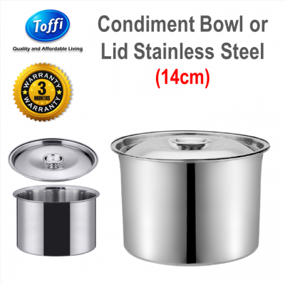 [TOFFI] 14cm Deep Condiment Bowl Stainless Steel (K7614)