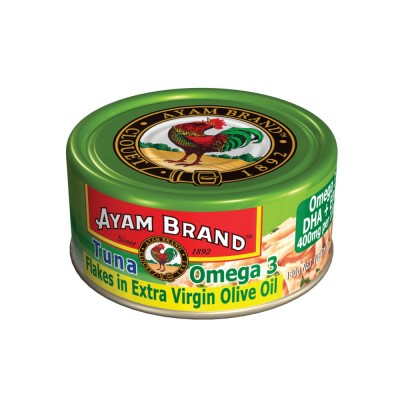 AYAM BRAND TUNA FLAKES IN E. V. OIL (OMEGA 3) 24 X 150G