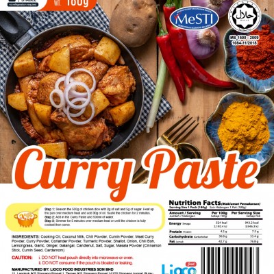 [HALAL - Lioco Food] Curry Paste (Ready To Eat - Marketplace Harian) (24 Pack Per Outer)