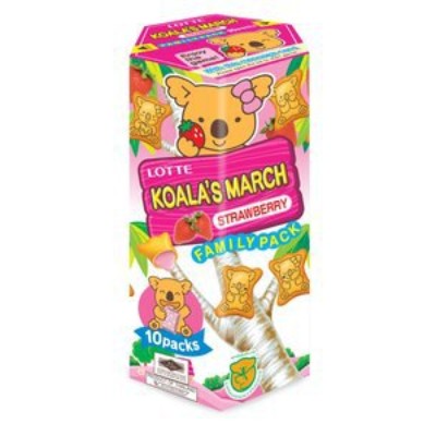 KOALA'S MARCH Family Pack Strawberry 195gm Pack (10 Units Per Carton)
