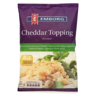 Emborg Cheddar Topping Shredded 200g