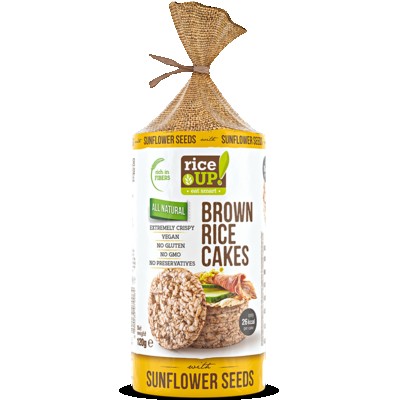 RICEUP- RICE CAKES with SUNFLOWER SEEDS 120g (12 Units Per Carton)