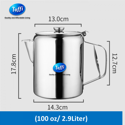 [Toffi] 2.9L Coffee  Tea Pot with Lid Stainless Steel  Tehko Kopi  Teh Hotel  Meeting  Function Room  (B1100)