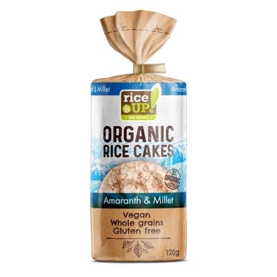 RICEUP - BIO ORGANIC RICE CAKES with AMARANTH & MILLET 120g (12 Units Per Carton)