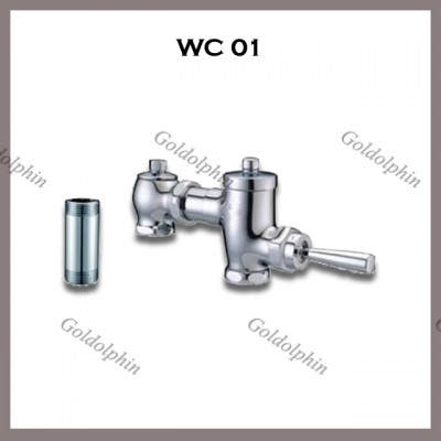 Exposed WC Flush Valve complete with 60mm Inlet Pipe