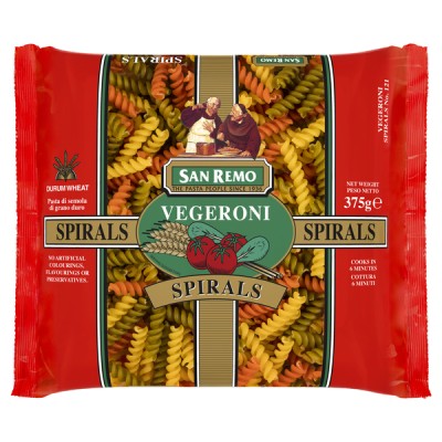 San Remo Vegeroni Spirals Pasta 375g