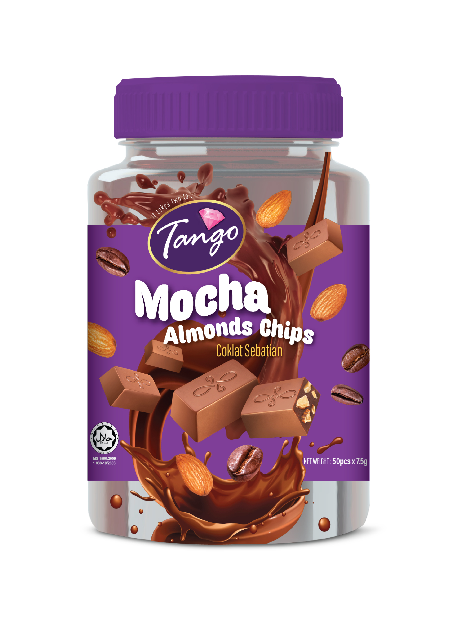 TANGO CHUNKIES 50'S MOCHA ALMOND CHIP (18 Canisters Per Carton)